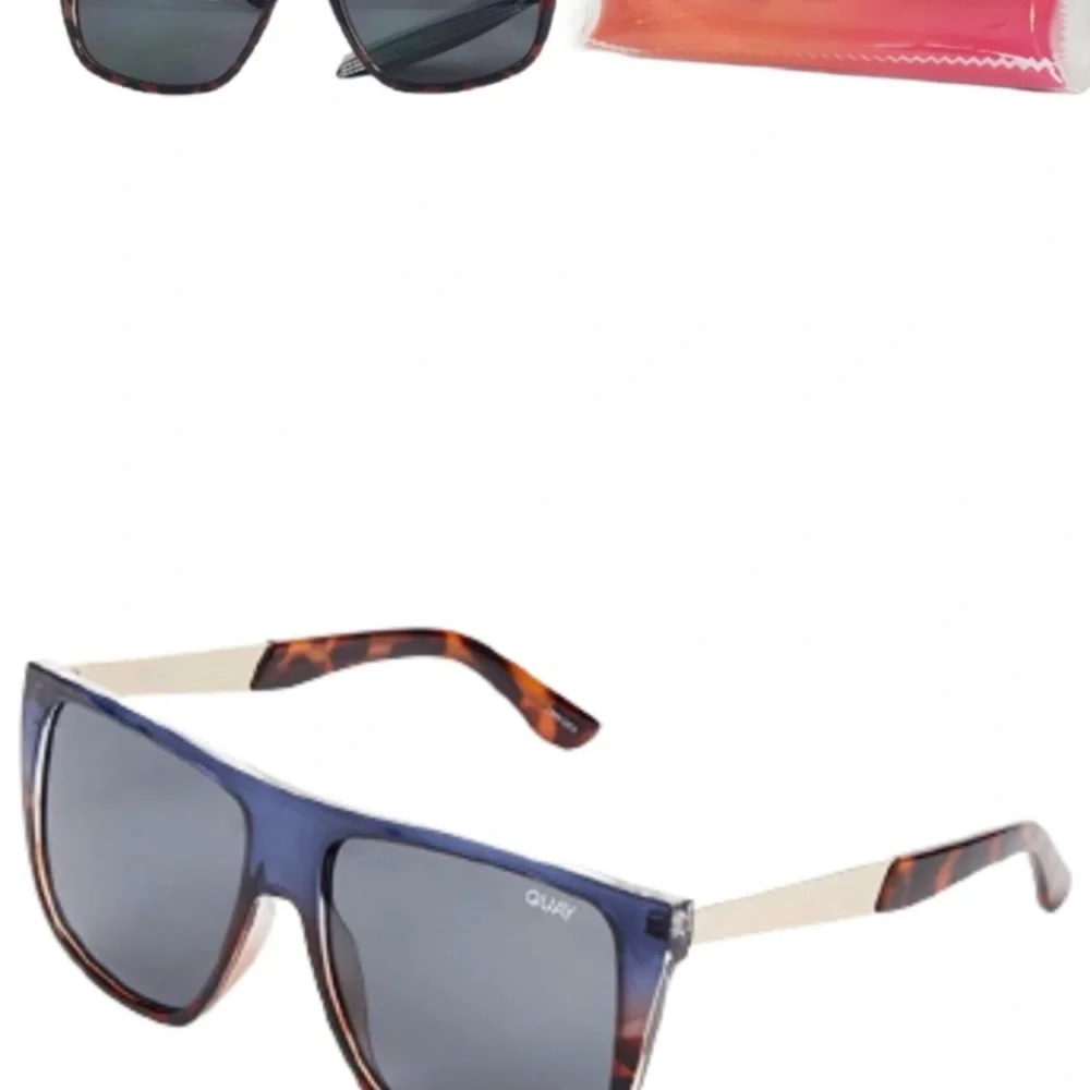 QUAY INCOGNITO SHIELD SUNGLASSES NAVY/TRT/SMK  NEW - Picture 2 of 4